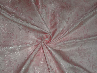 SILK BROCADE FABRIC Light Pink colour 44" wide BRO272[4]