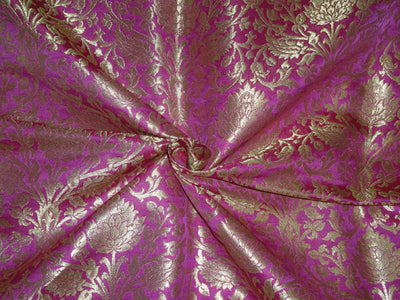 Heavy Silk Brocade Fabric fuchsia Pink x Metallic Gold Color 36" WIDE BRO506[3]