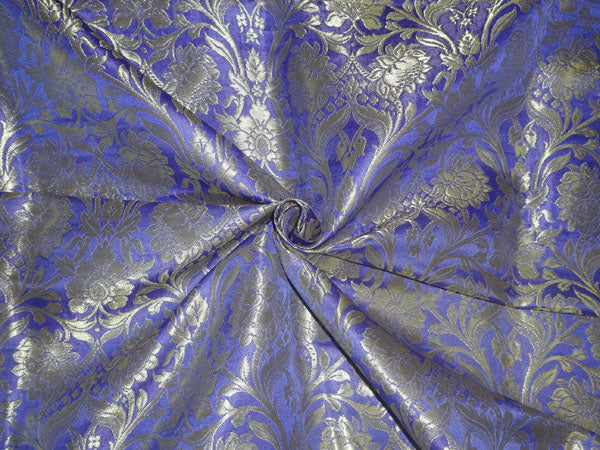 Heavy Silk Brocade Fabric Purple x Metallic Gold Color 36" WIDE BRO508[1]