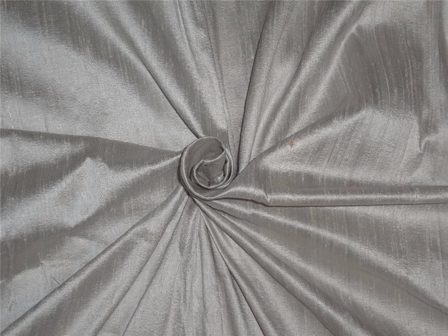 100% Pure Silk Dupioni Fabric dusty silver Color 54" wide with Slubs MM73[3]