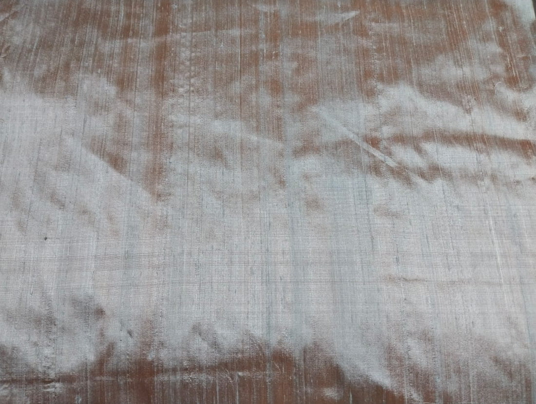 100% pure silk dupioni fabric blue x peach 54" wide with slubs MM99[1]