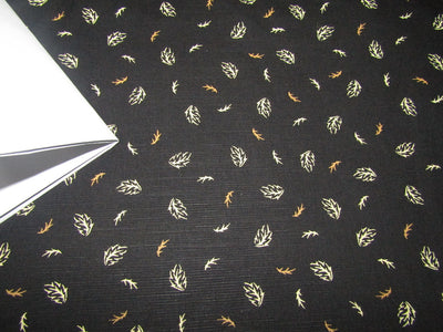 100% Linen Printed Jet Black color Fabric 58" wide [11479]