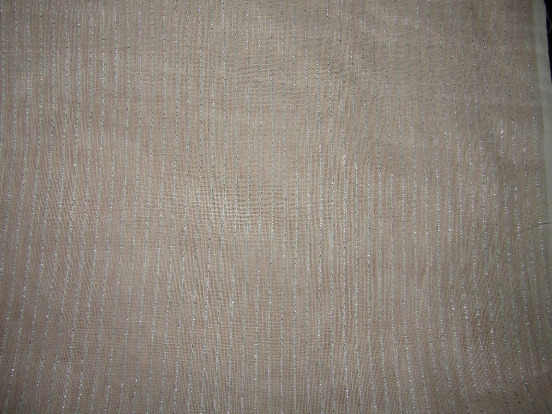 100% Linen Silver Lurex stripe 60's Lea Fabric 58" wide [10099]