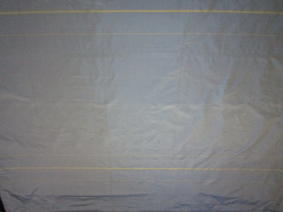 100% SILK TAFFETA FABRIC dusty blue and gold Plaids 54&quot; wide