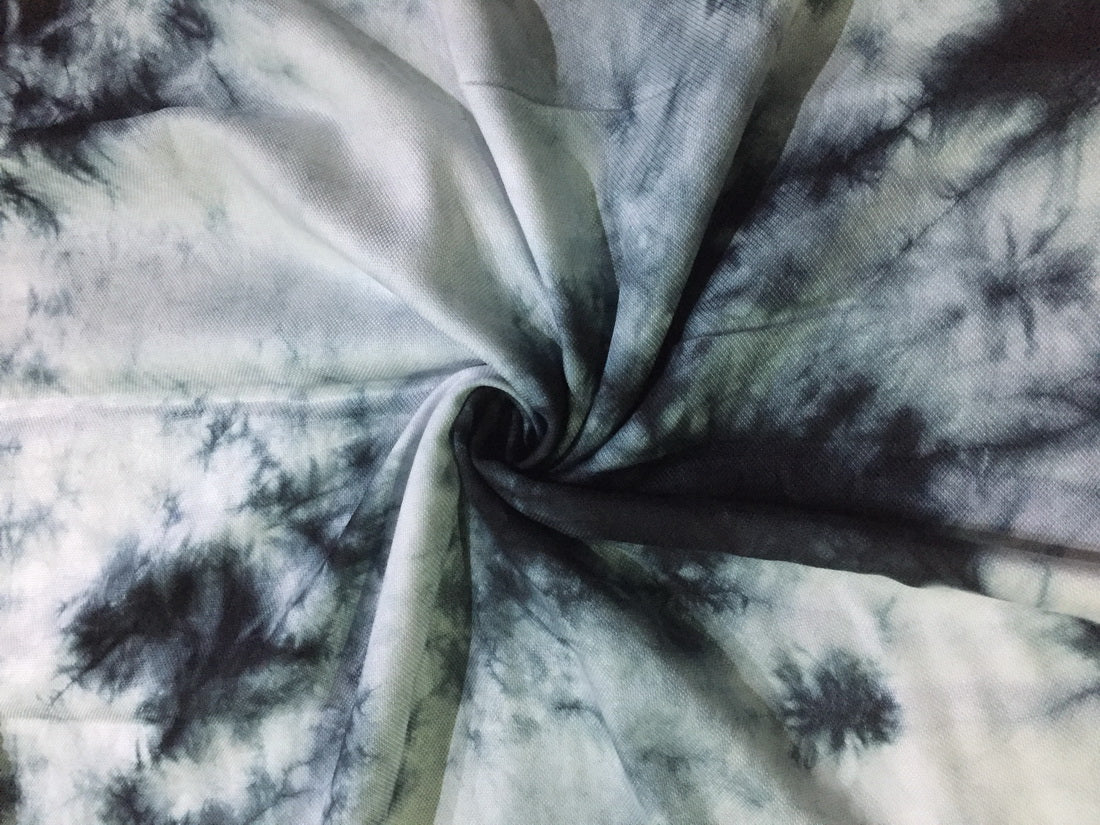 Tencel Dobby Tie Dye Black X White [marble] color Print ~ 58