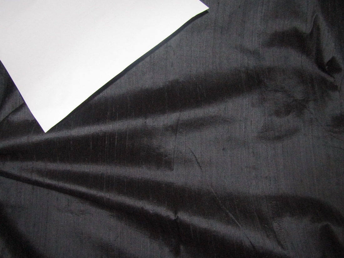 100% pure silk dupioni fabric black blue 54" wide MM101[2]