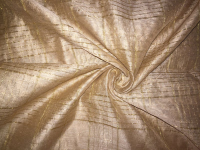 Chanderi tissue fabric Gold with metallic gold Checks 44'' wide sold by the yard