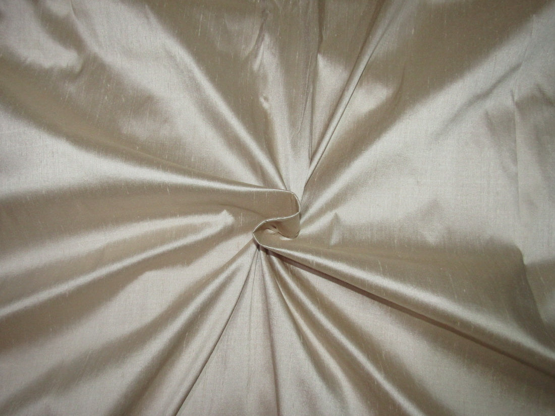 100% pure silk dupioni fabric beige 44" wide with slubs MM102[3]