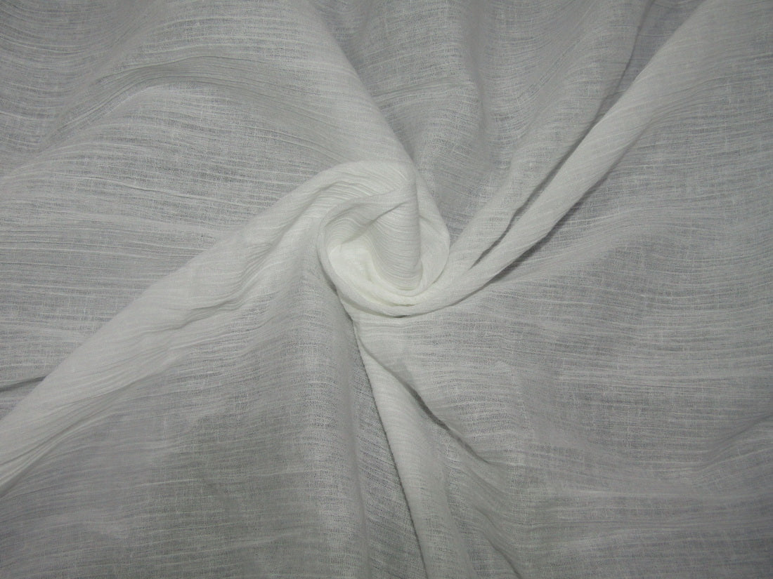Cotton crush crepe ivory color fabric 40" wide