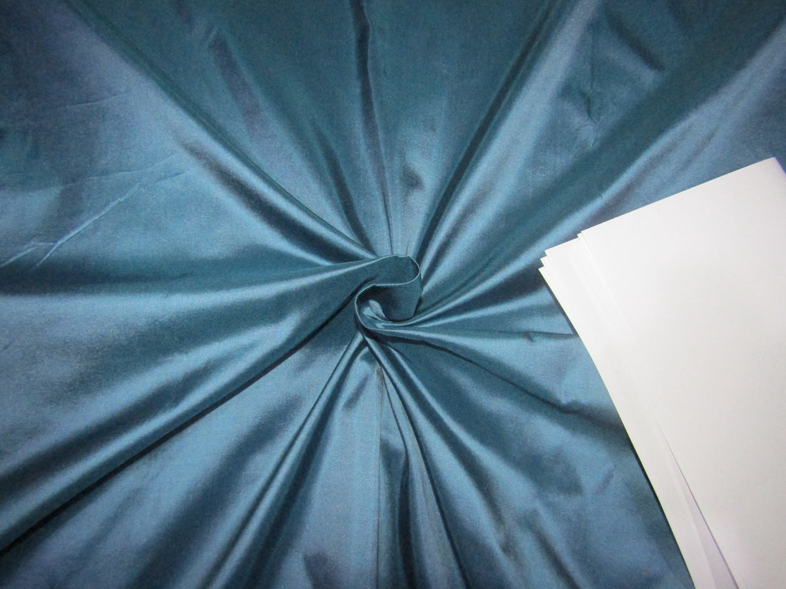 100% Pure SILK Taffeta FABRIC Smoky Blue 54" wide TAF216[1]