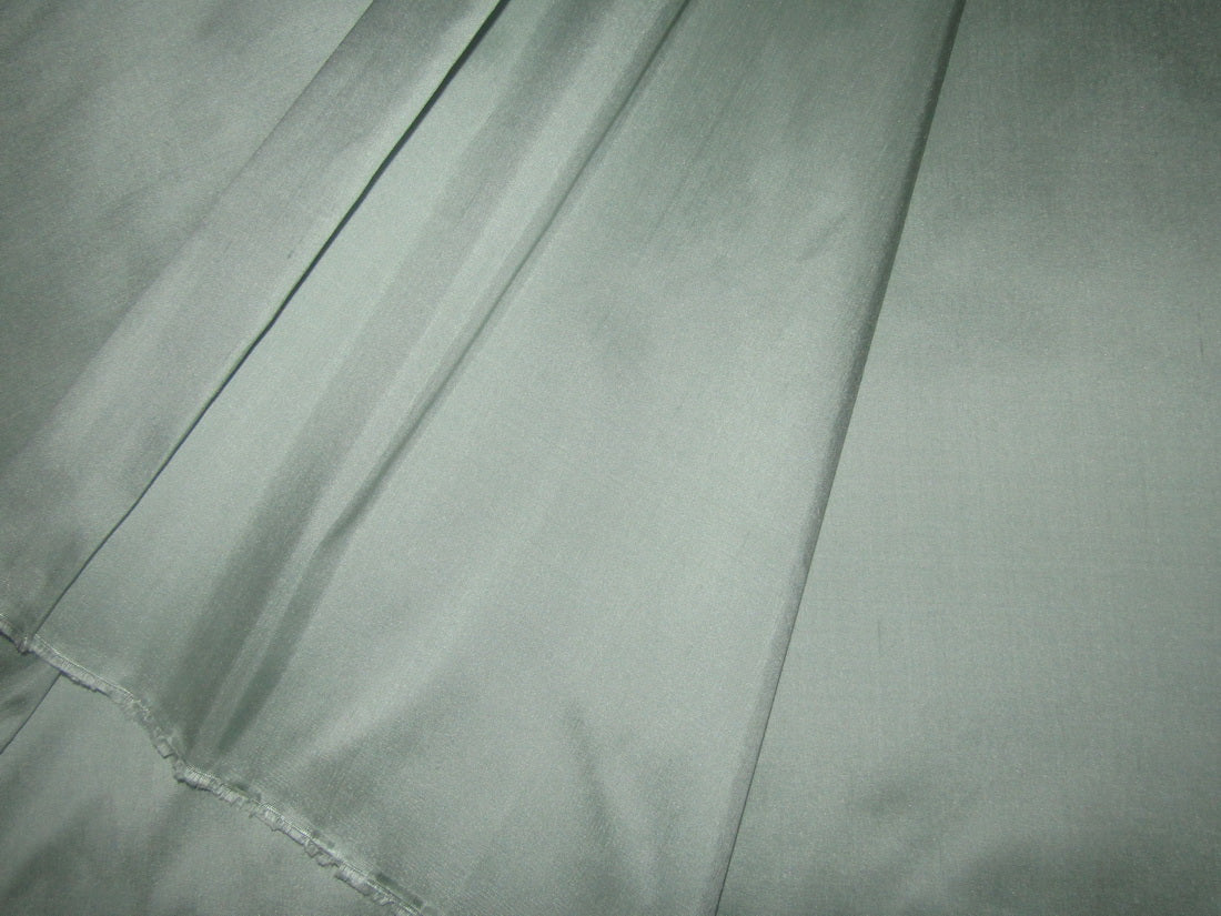 Pure SILK DUPIONI FABRIC ivory x mint color 54&quot; wide