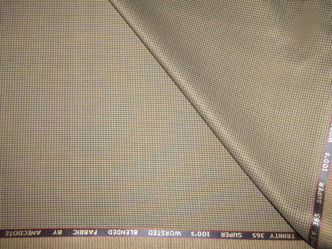 woolen fabric tan and black 58" wide wool [11512]