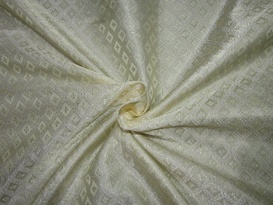 Silk Brocade fabric Golden Cream 44&quot;BRO176[1]