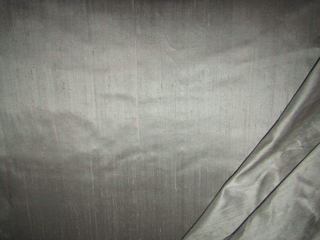 100% Pure Silk Dupion Fabric Dusty Grey 54" wide WITH SLUBS MM84[6]
