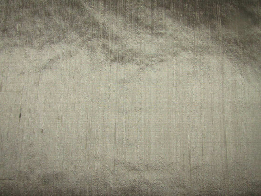100% Pure Silk Dupion Fabric olive grey 54" wide WITH SLUBS MM86[1]