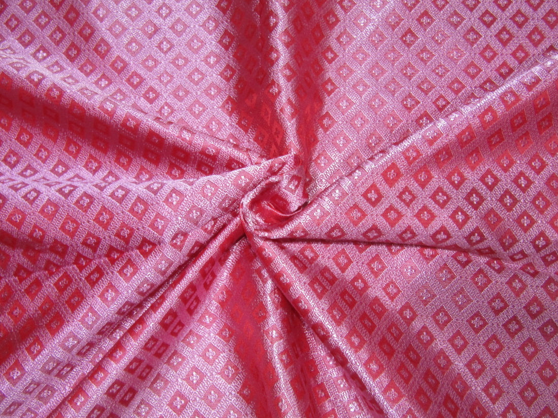 Silk Brocade fabric Pink 44&quot;BRO176[2]