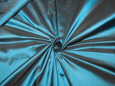 100% Pure Silk Taffeta 32 MOMME blue x black [peacock blue] color 54" wide TAF315[1]