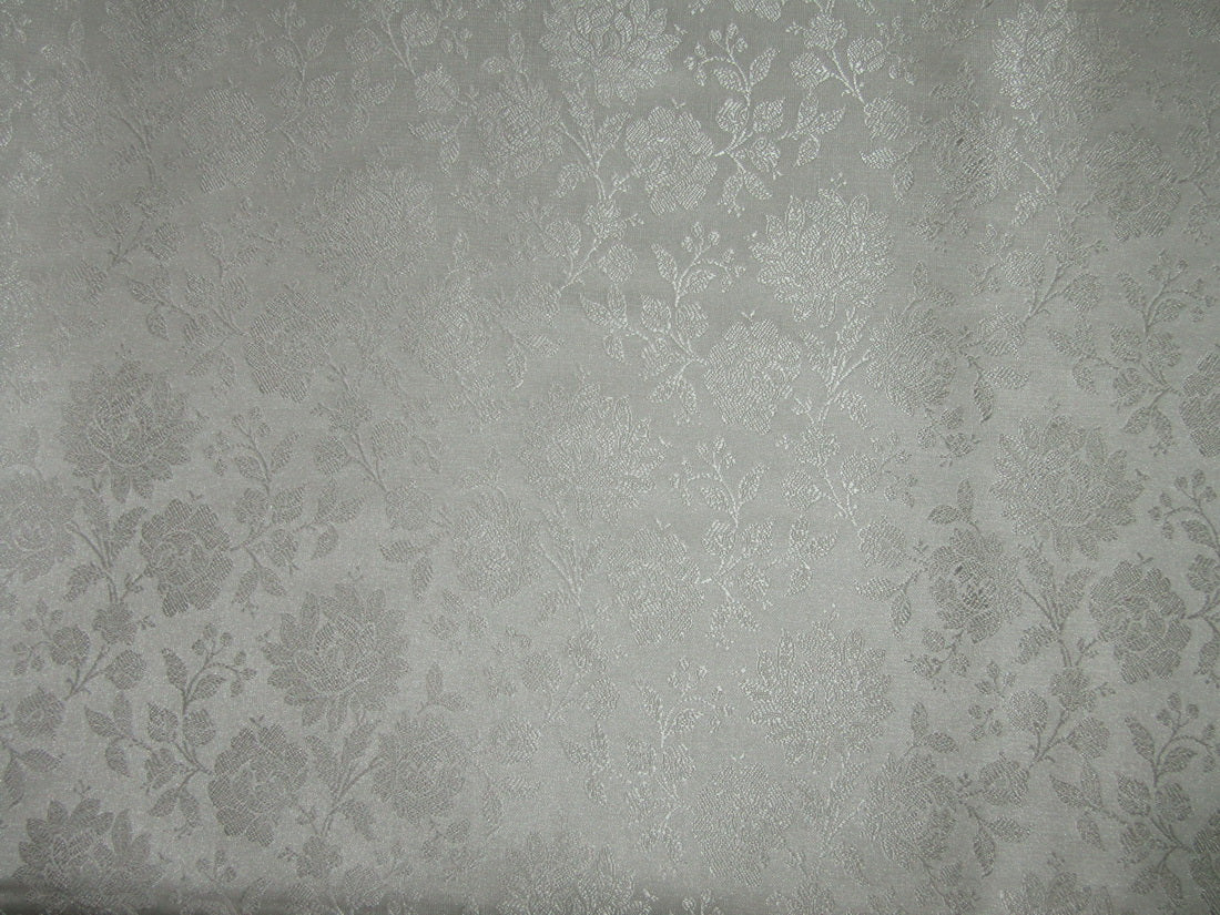 Silk Brocade fabric ivory white 44" wide BRO716[3]