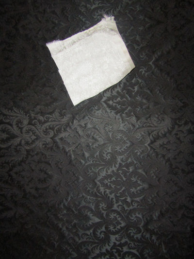 Silk Brocade fabric king khab jet black color 36" wide BRO720[1]