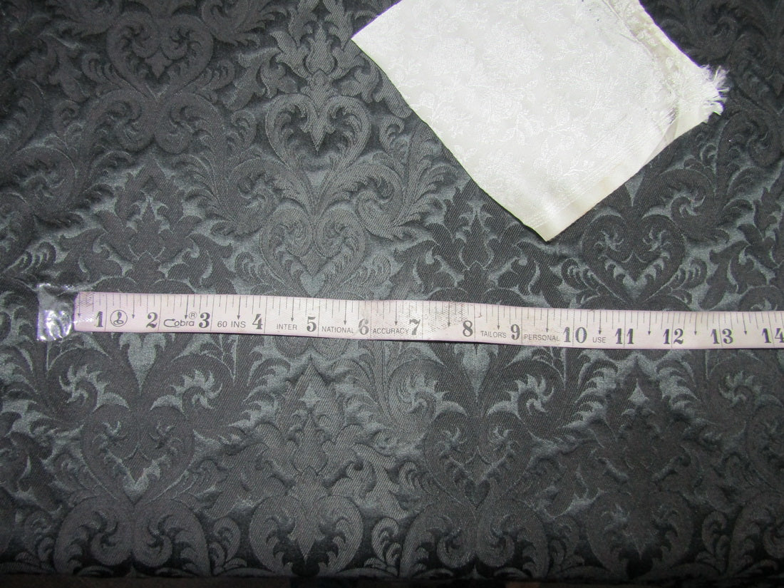 Silk Brocade fabric king khab jet black color 36" wide BRO720[1]