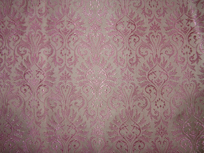 Silk Brocade fabric ivory x pink color 44" wide BRO716[2]