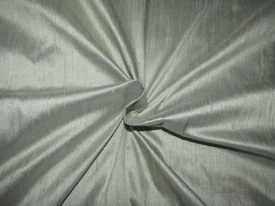 100% pure silk dupioni fabric greenly grey 54" with slubs MM100[1]