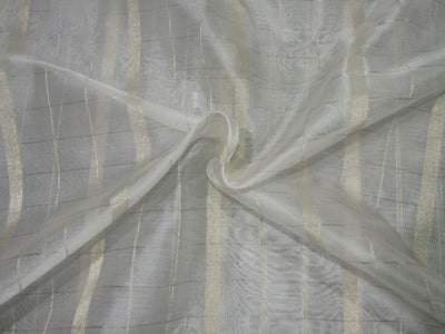 silk organza fabric metallic gold plaids and stripefabric 44" wide [10186]