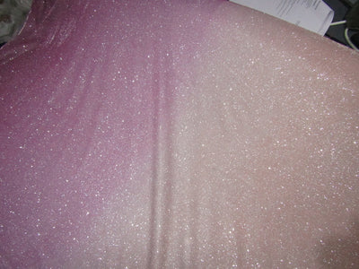 Pink x Peach color Ombre silver shimmer Lycra fabric ~ 58'' wide.
