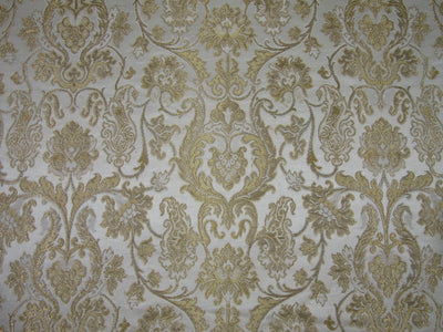 Silk Brocade fabric ivory and metallic gold color 44" wide BRO729[3]