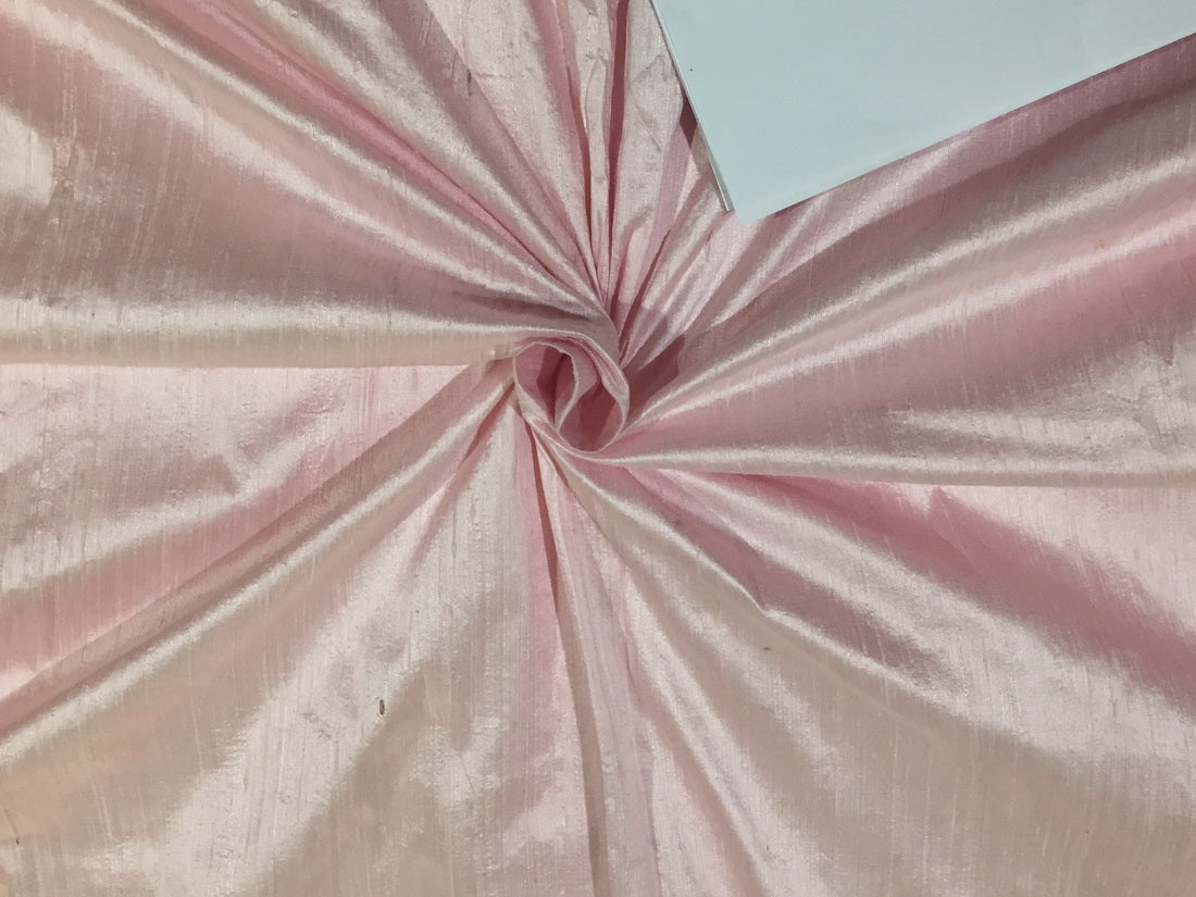 100% pure silk dupioni fabric BABY PINK 54" wide with slubs MM90[2]