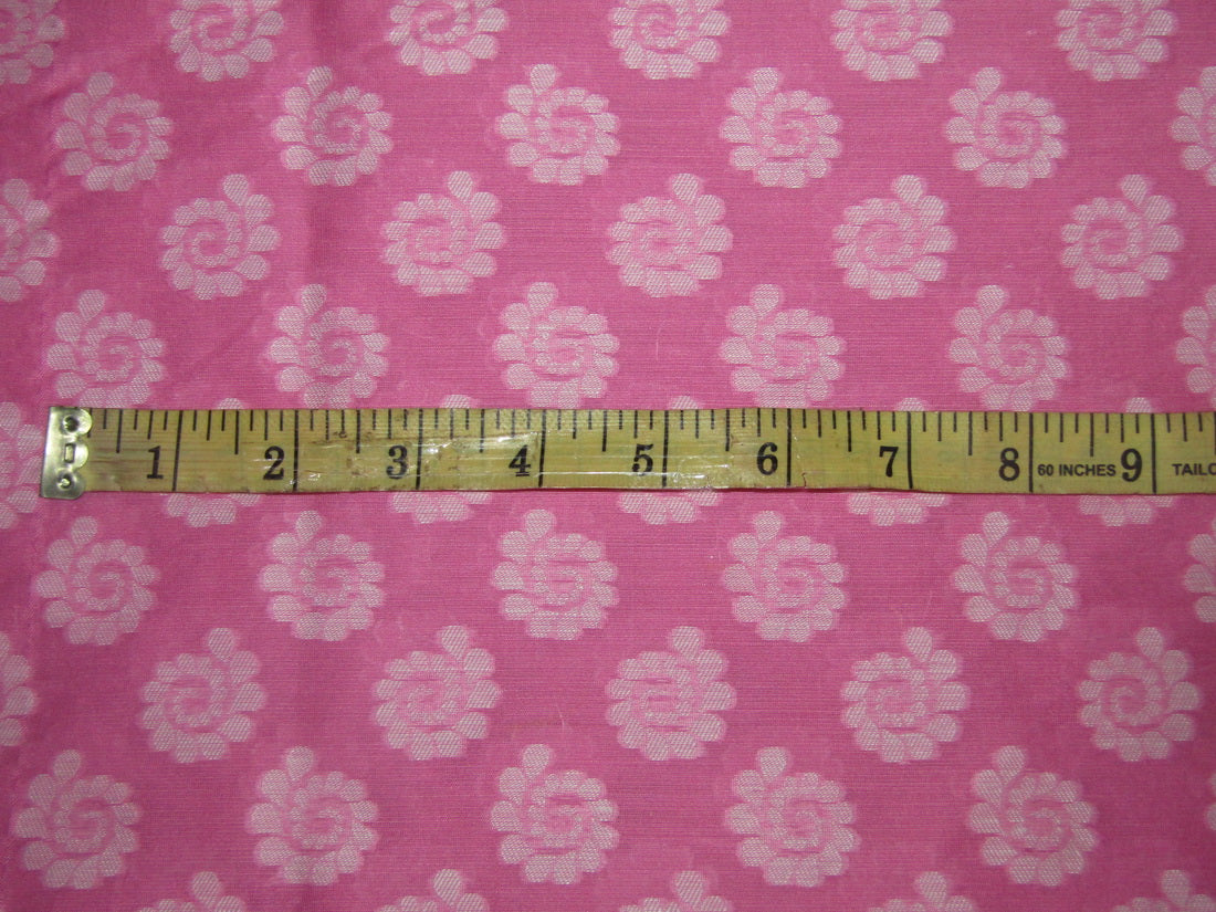 Cotton silk brocade pink and ivory color 44" wide BRO733[3]