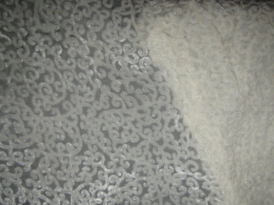 Devore Burnout Velvet white Ivory Color fabric 44" wide [10237]