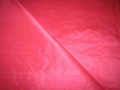 100% PURE SILK DUPION FABRIC PINK color 44" wide WITH SLUBS MM57[2]