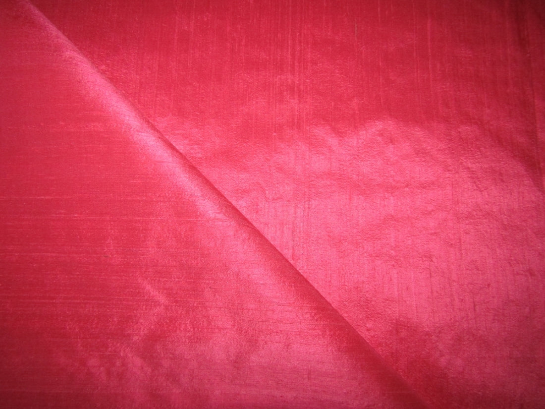 100% PURE SILK DUPION FABRIC PINK color 44" wide WITH SLUBS MM57[2]