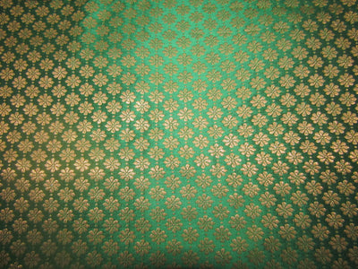 Brocade Fabric Metallic Gold & amp; Green 44" wide SINGLE LENGTH 0.95 YDS