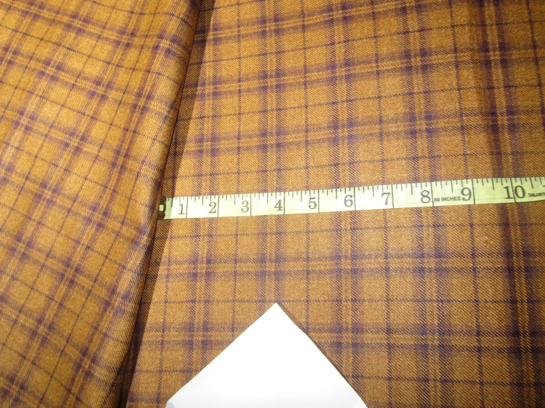 Light weight premium tweed Suiting tan and navy plaids Fabric 58&quot; wide