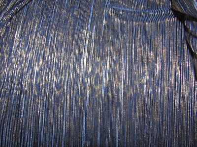 Navy x Gold Lurex Pleated Fabric ~ 58'' wide