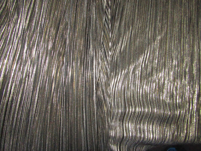 Black x Gold Lurex Pleated Fabric ~ 58'' wide