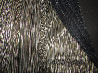 Black x Gold Lurex Pleated Fabric ~ 58'' wide
