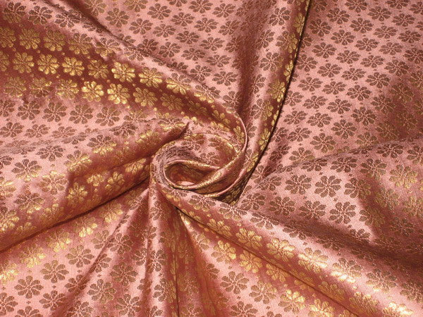 Brocade fabric-small motifs pastel pink BRO89[5]