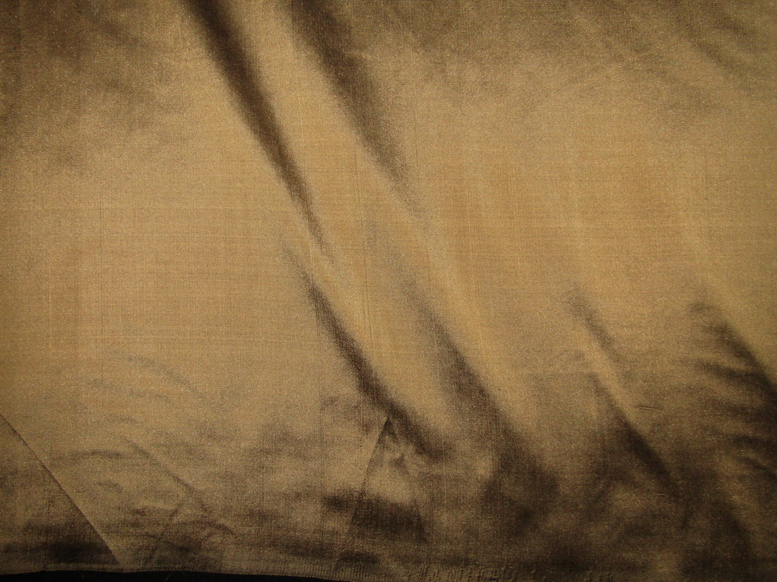 100% Pure silk dupion gold x black coloue54" wide [DUP307roll]