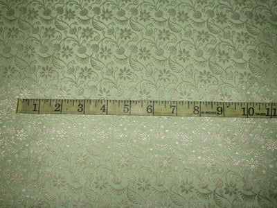 Brocade fabric mint green x metallic gold color 44" wide BRO759[6]