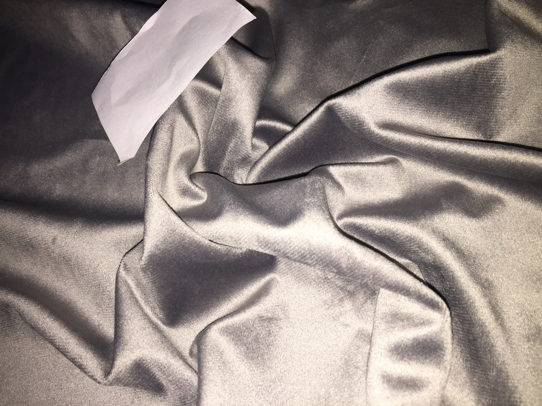 High Quality Italian Grey Velvet Fabric 56" wide {142 cm} wide