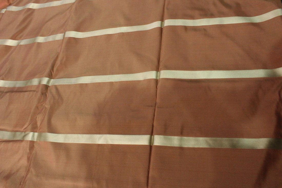 silk taffeta fabric golden bronze color with gold stripes wide 54" wide TAFS157[2]