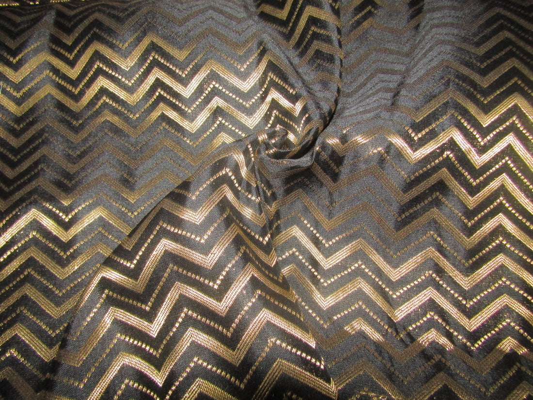 Silk Brocade black x Metallic gold color 44" wide BRO748B[1]