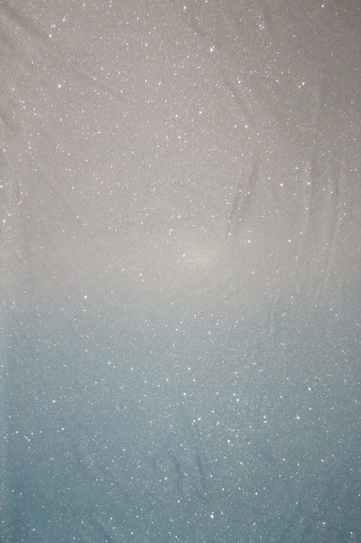 Blue x Silver color Ombre shimmer Lycra fabric ~ 58'' wide.