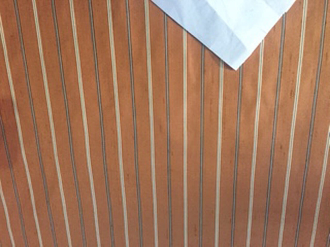 Rust colour striped dupioni silk dupioni silk 54
