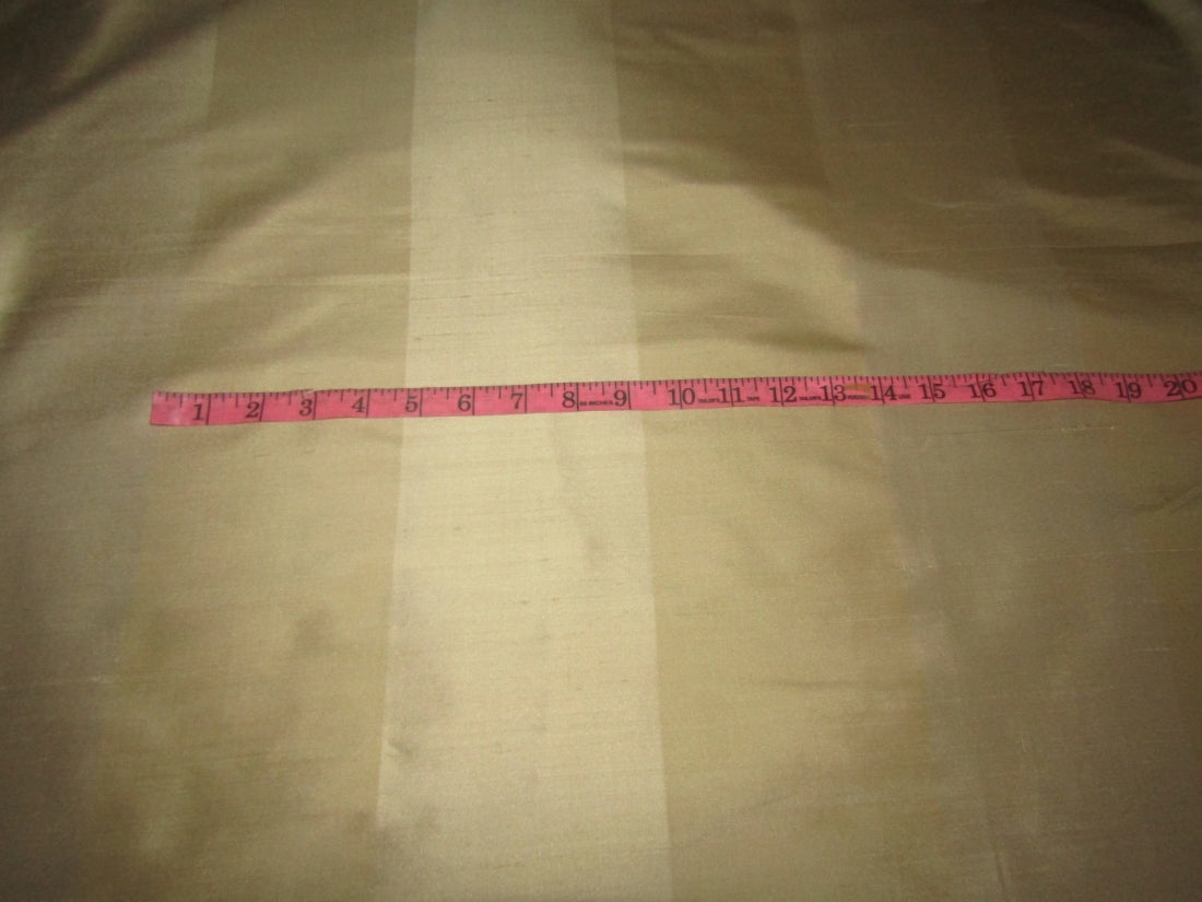 Sand Gold &amp; Taupe Colour Stripe~Silk Dupioni Fabric~Width 54