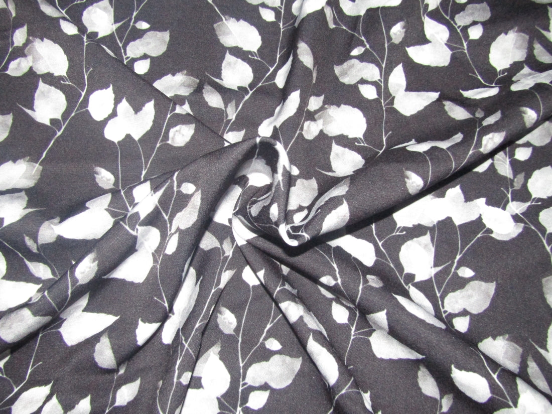 Black and White floral Printed crepe Scuba  Knit fabric 59&quot; wide 1 yard only[12036]