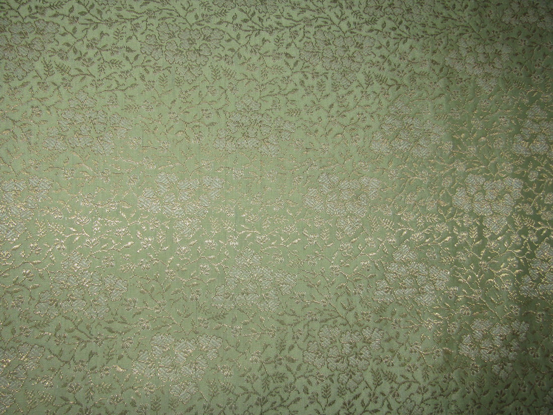 Brocade fabric mint green x metallic gold color 44" wide BRO763[2]